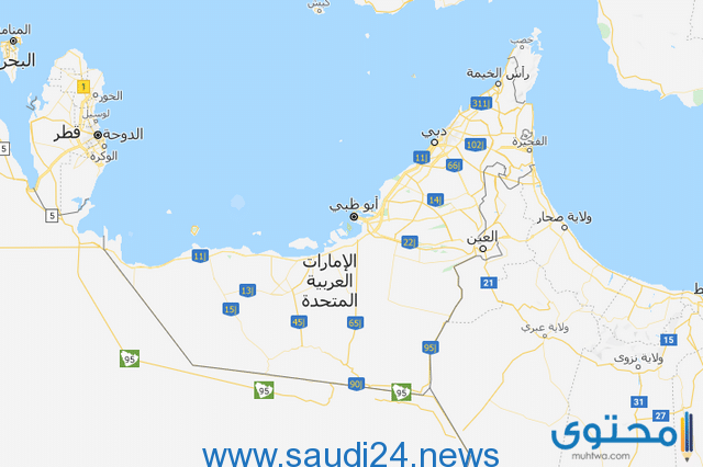 تعرف علي خريطة الامارات العربية المتحدة بالمدن كاملة صماء 2024