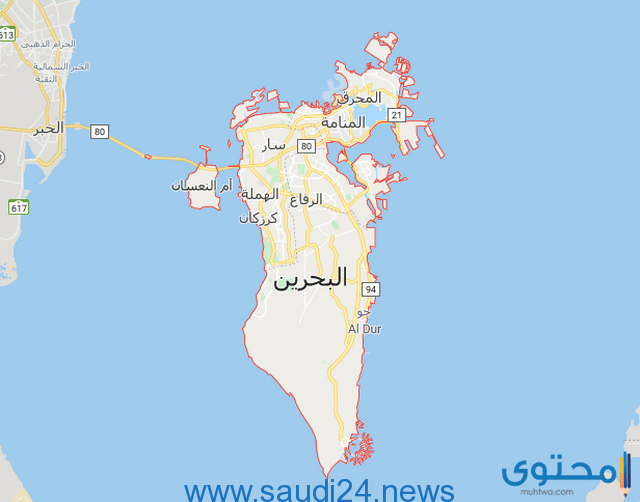 تعرف علي خريطة البحرين بالمدن كاملة صماء 2024